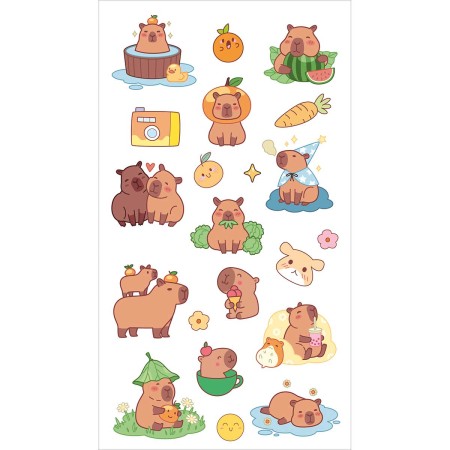 Foto ilustrativa Adesivo Decorado Transparente Capyclub 6 Folhas