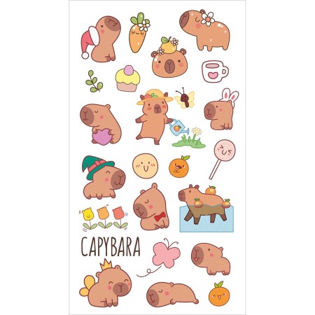 Foto ilustrativa Adesivo Decorado Transparente Capyclub 6 Folhas