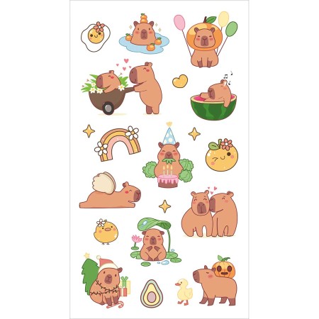 Foto ilustrativa Adesivo Decorado Transparente Capyclub 6 Folhas