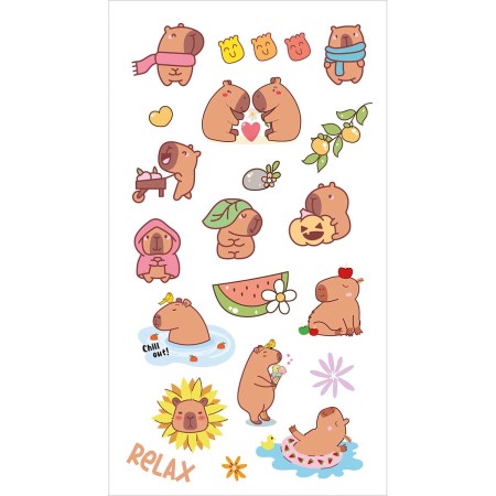 Foto ilustrativa Adesivo Decorado Transparente Capyclub 6 Folhas