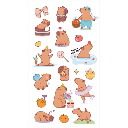 Foto ilustrativa Adesivo Decorado Transparente Capyclub 6 Folhas