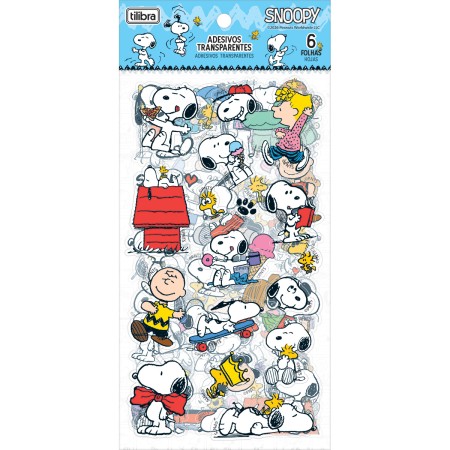 Foto ilustrativa Adesivo Decorado Transparente Snoopy 6 Folhas