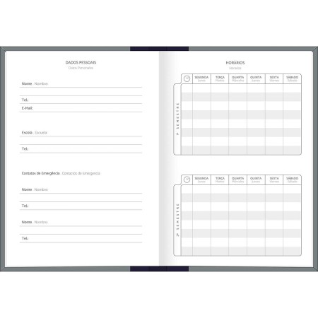 Foto ilustrativa Agenda Costurada 2 Dias por Página 10,5 x 14,8 cm D+ Permanente