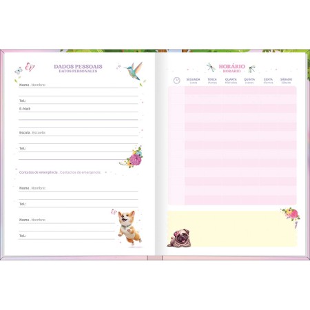 Foto ilustrativa Agenda Costurada 2 Dias por Página 12,3 x 16,6 cm Jolie Permanente