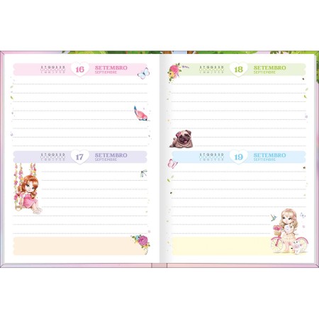 Foto ilustrativa Agenda Costurada 2 Dias por Página 12,3 x 16,6 cm Jolie Permanente