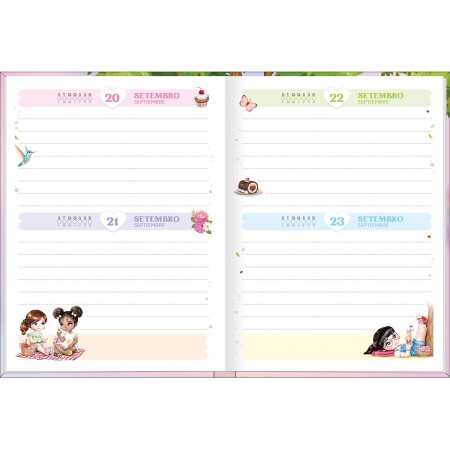 Foto ilustrativa Agenda Costurada 2 Dias por Página 12,3 x 16,6 cm Jolie Permanente
