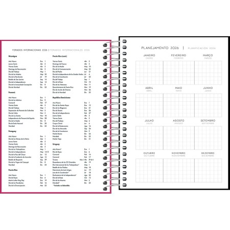 Foto ilustrativa Agenda Costurada Diária 11,7x 16,4 cm Neon 2026