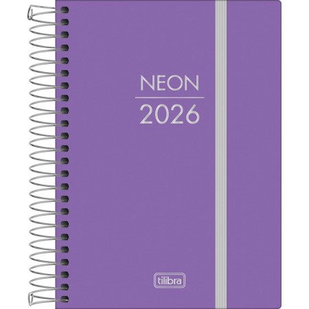 Foto ilustrativa Agenda Costurada Diária 11,7x 16,4 cm Neon 2026