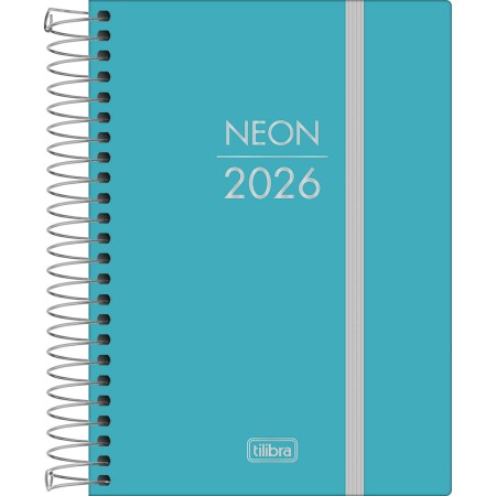 Foto ilustrativa Agenda Costurada Diária 11,7x 16,4 cm Neon 2026