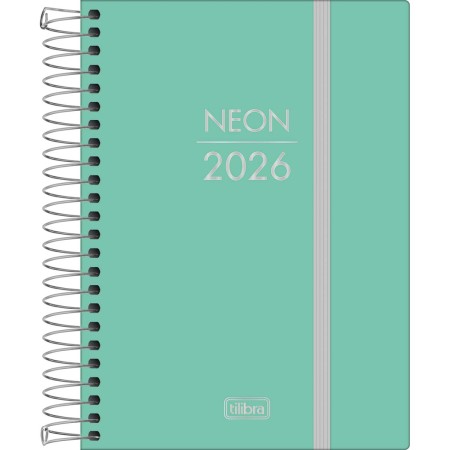 Foto ilustrativa Agenda Costurada Diária 11,7x 16,4 cm Neon 2026