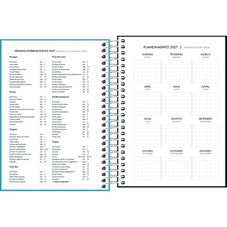 Foto ilustrativa Agenda Costurada Diária 11,7x 16,4 cm Neon 2027