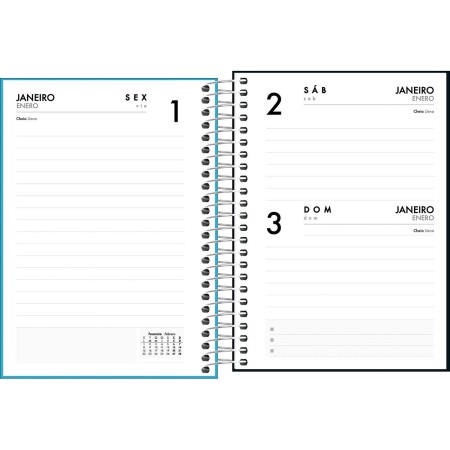 Foto ilustrativa Agenda Costurada Diária 11,7x 16,4 cm Neon 2027