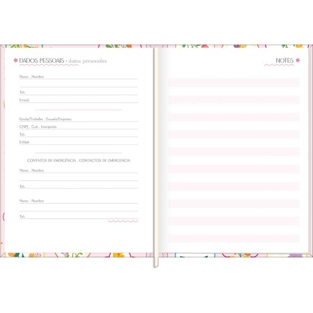 Foto ilustrativa Agenda Costurada Diária 12,3 x 16,6 cm Charme 2026