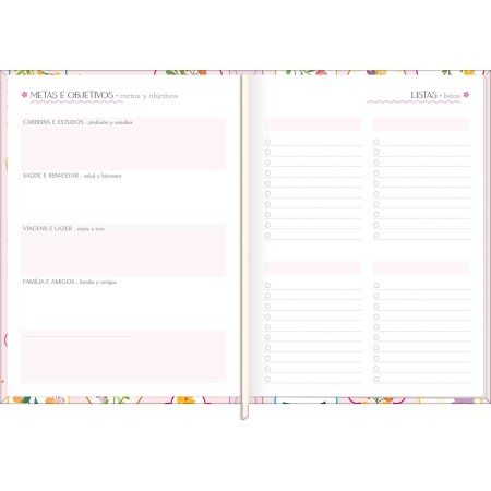 Foto ilustrativa Agenda Costurada Diária 12,3 x 16,6 cm Charme 2026