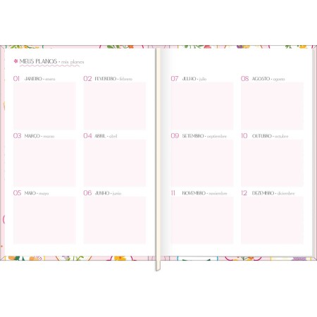 Foto ilustrativa Agenda Costurada Diária 12,3 x 16,6 cm Charme 2026