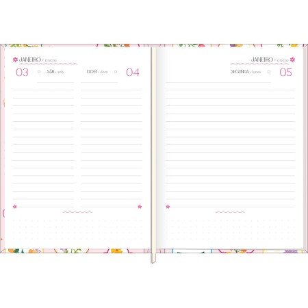 Foto ilustrativa Agenda Costurada Diária 12,3 x 16,6 cm Charme 2026