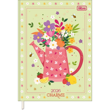 Foto ilustrativa Agenda Costurada Diária 12,3 x 16,6 cm Charme 2026