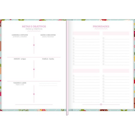 Foto ilustrativa Agenda Costurada Diária 12,3 x 16,6 cm Charme 2027