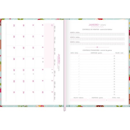 Foto ilustrativa Agenda Costurada Diária 12,3 x 16,6 cm Charme 2027