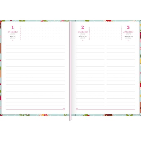 Foto ilustrativa Agenda Costurada Diária 12,3 x 16,6 cm Charme 2027
