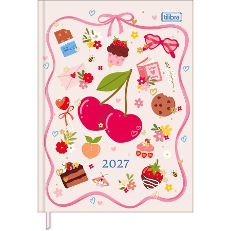 Foto ilustrativa Agenda Costurada Diária 12,3 x 16,6 cm Charme 2027