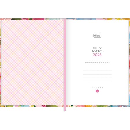 Foto ilustrativa Agenda Costurada Diária 12,3 x 16,6 cm Feminine 2026