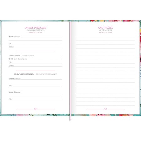 Foto ilustrativa Agenda Costurada Diária 12,3 x 16,6 cm Feminine 2027