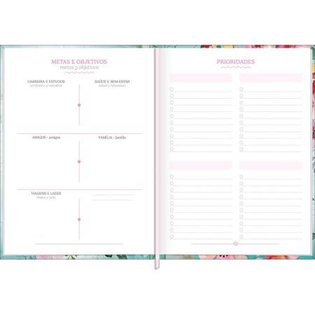 Foto ilustrativa Agenda Costurada Diária 12,3 x 16,6 cm Feminine 2027
