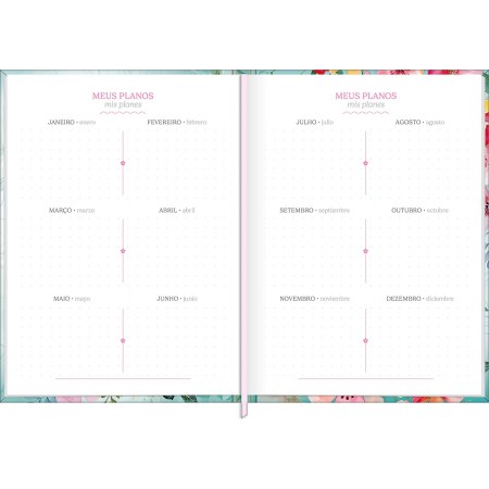 Foto ilustrativa Agenda Costurada Diária 12,3 x 16,6 cm Feminine 2027