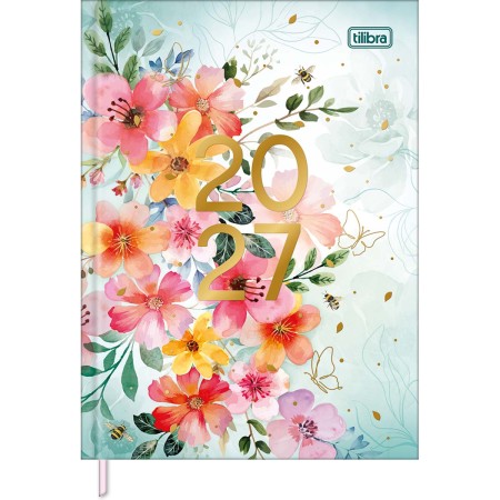 Foto ilustrativa Agenda Costurada Diária 12,3 x 16,6 cm Feminine 2027