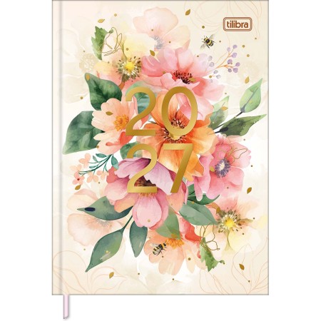 Foto ilustrativa Agenda Costurada Diária 12,3 x 16,6 cm Feminine 2027