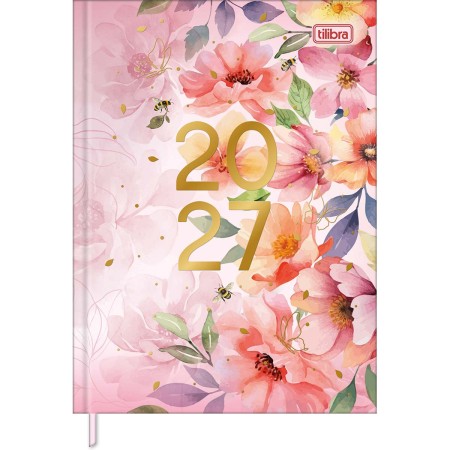 Foto ilustrativa Agenda Costurada Diária 12,3 x 16,6 cm Feminine 2027