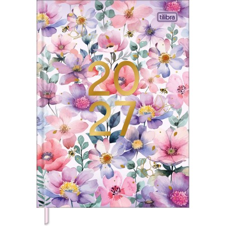 Foto ilustrativa Agenda Costurada Diária 12,3 x 16,6 cm Feminine 2027