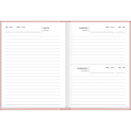 Foto ilustrativa Agenda Costurada Diária 12,3 x 16,6 cm Pepper Permanente Feminina