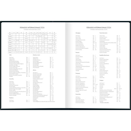 Foto ilustrativa Agenda Costurada Diária 12,3 x 16,6 cm Pepper Preta 2026