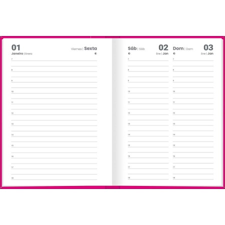 Foto ilustrativa Agenda Costurada Diária 12,3 x 16,6 cm Pepper Rosa 2027