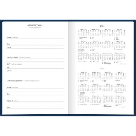 Foto ilustrativa Agenda Costurada Diária 14,5 x 20,5 cm Spice Cores 2026