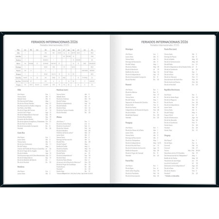 Foto ilustrativa Agenda Costurada Diária 14,5 x 20,5 cm Spice Preta 2026