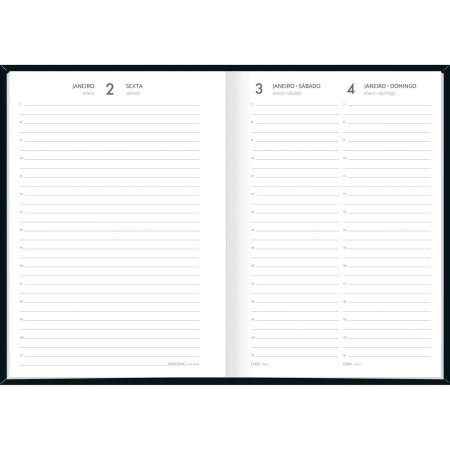 Foto ilustrativa Agenda Costurada Diária 14,5 x 20,5 cm Spice Preta 2026