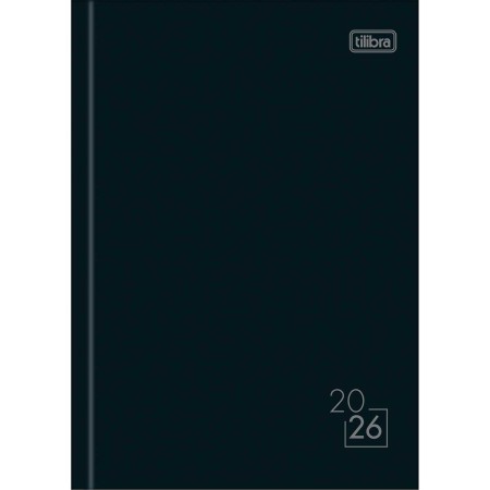 Foto ilustrativa Agenda Costurada Diária 14,5 x 20,5 cm Spice Preta 2026