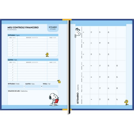 Foto ilustrativa Agenda Costurada Diária 17,6 x 23,9 cm Snoopy 2027