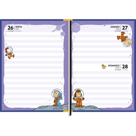 Foto ilustrativa Agenda Costurada Diária 17,6 x 23,9 cm Snoopy 2027