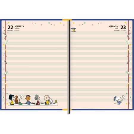 Foto ilustrativa Agenda Costurada Diária 17,6 x 23,9 cm Snoopy 2027