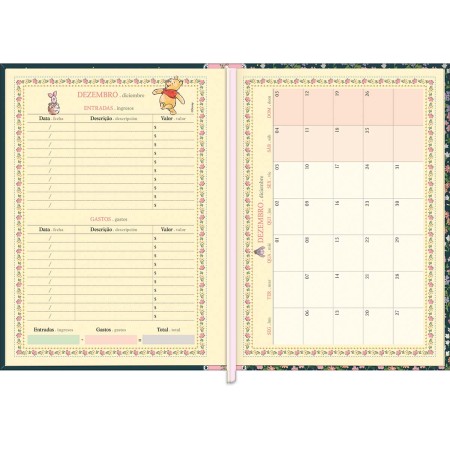 Foto ilustrativa Agenda Costurada Diária 17,6 x 23,9cm Pooh 2027