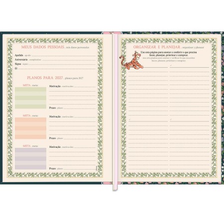 Foto ilustrativa Agenda Costurada Diária 17,6 x 23,9cm Pooh 2027