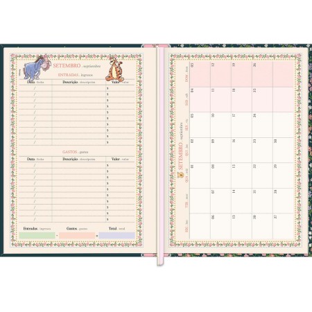 Foto ilustrativa Agenda Costurada Diária 17,6 x 23,9cm Pooh 2027