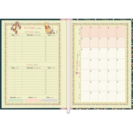 Foto ilustrativa Agenda Costurada Diária 17,6 x 23,9cm Pooh 2027