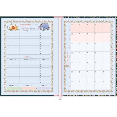 Foto ilustrativa Agenda Costurada Diária 17,6 x 23,9cm Pooh 2027