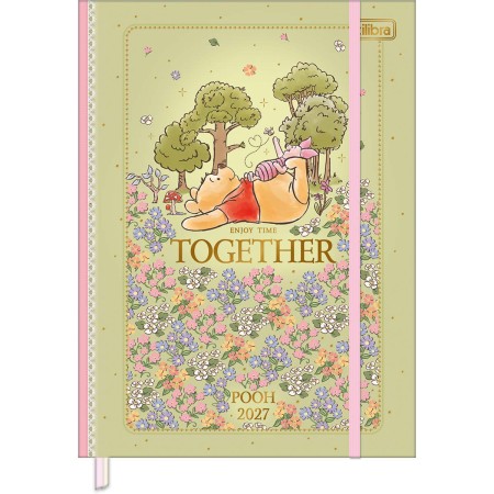 Foto ilustrativa Agenda Costurada Diária 17,6 x 23,9cm Pooh 2027