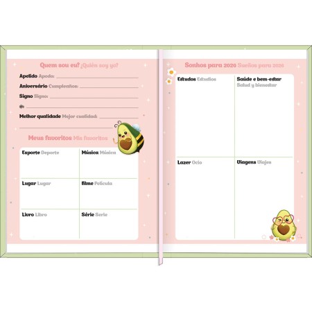 Foto ilustrativa Agenda Costurada MIni 7,8 x 10,8 cm Abacute 2026